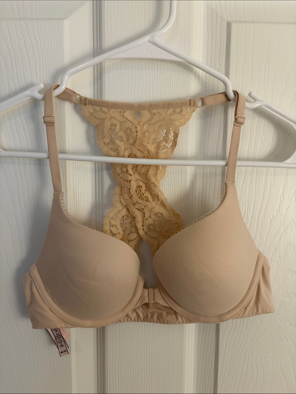 Victoria's Secret Nude Lace Racerback T-Shirt Bra
